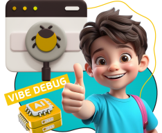 Тестирование & Vibe Debug. Охотники за багами - КИБЕРшкола программирования для детей, компьютерные курсы для школьников, начинающих и подростков - KIBERone г. Ивантеевка