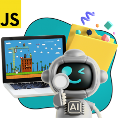Язык программирования JavaScript + AI. Проектное обучение + геймификация + AI-помощники - КИБЕРшкола программирования для детей, компьютерные курсы для школьников, начинающих и подростков - KIBERone г. Ивантеевка